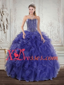 Wonderful Royal Bule Custom Made Quince Dresses with Beading and Ruffles for 2021