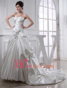 2020 Fashinable Princess Ball Gown Sweetheart Paillette Pick-ups Wedding Dress