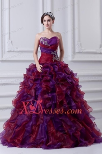 2020 Multi-color Sweetheart Ball Gown Beading Quinceanera Dress with Ruffles