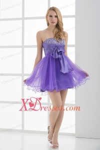 A-line Strapless Sleeveless Beading and Ruching Prom Dress