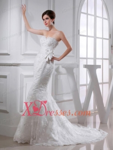 Sexy Mermeid Sweetheart Court Train Lace Wedding Dress with Appliques