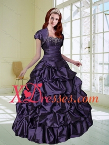 Detachable Appliques and Pick Ups Purple Quinceanera Dresses