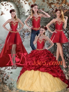 2021 Pretty Multi Color Sweetheart Quinceanera Dresses with Embroidery and Pick Ups