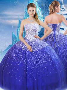 Suitable Tulle Sleeveless Floor Length Sweet 16 Dresses and Beading