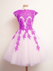 Spectacular Multi-color Lace Up Dama Dress Appliques Sleeveless Mini Length
