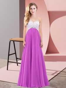 Fashionable One Shoulder Sleeveless Chiffon Homecoming Dress Beading Lace Up