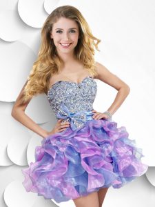 Multi-color Sleeveless Organza Zipper Prom Gown for Prom and Party
