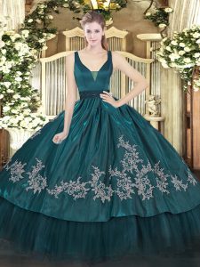Noble Sleeveless Zipper Floor Length Beading and Embroidery 15 Quinceanera Dress