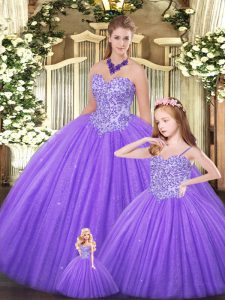 Sleeveless Beading Lace Up Sweet 16 Quinceanera Dress