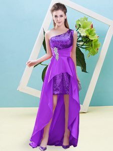 Flirting Sleeveless Beading and Sequins Lace Up Prom Gown