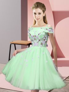 Damas Dress Wedding Party with Appliques Off The Shoulder Short Sleeves Lace Up