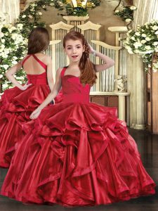 High Quality Sleeveless Ruffles Lace Up Little Girls Pageant Dress Wholesale