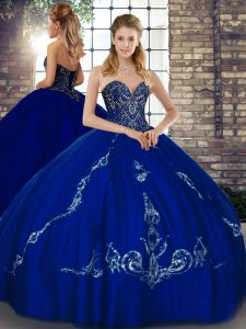 Sleeveless Lace Up Floor Length Beading and Embroidery Sweet 16 Dress