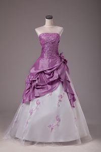 Sleeveless Embroidery and Pick Ups Lace Up Quinceanera Dress
