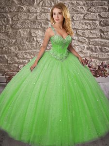 Suitable Sleeveless Beading Lace Up Sweet 16 Dress