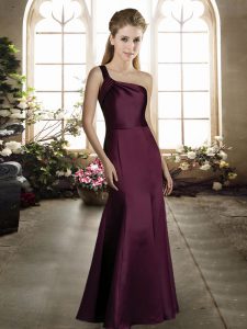 Sleeveless Zipper Floor Length Ruching Bridesmaids Dress