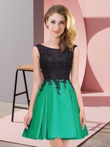 Green Sleeveless Mini Length Lace Zipper Wedding Party Dress