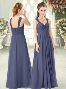 Fantastic Straps Sleeveless Chiffon Prom Dress Ruching Zipper