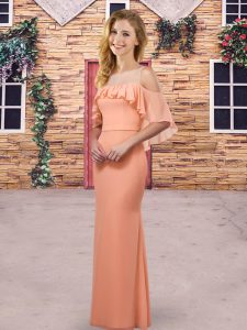 Chiffon Sleeveless Floor Length Quinceanera Court Dresses and Ruching