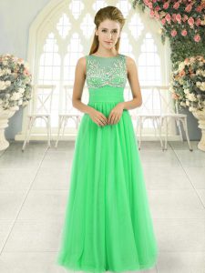 Designer Scoop Neckline Beading Prom Party Dress Sleeveless Backless