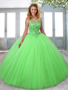 Beading Sweet 16 Dress Zipper Sleeveless Floor Length