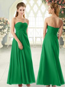 Hot Sale Sweetheart Sleeveless Chiffon Prom Dress Ruching Zipper