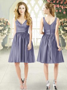Blue Sleeveless Taffeta Zipper Prom Dress for Prom and Party