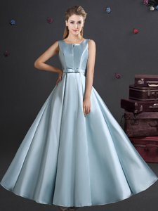 Straps Straps Sleeveless Zipper Floor Length Bowknot Damas Dress