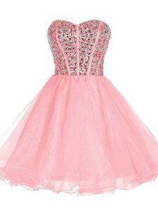 Sleeveless Beading and Ruffled Layers Zipper Cocktail Dresses
