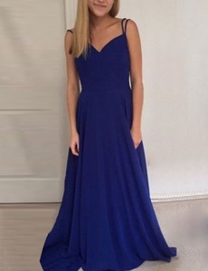 Artistic Scoop Backless Royal Blue Prom Gown Chiffon Brush Train Sleeveless Ruching