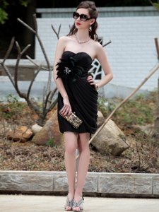 Fantastic Beading Cocktail Dress Black Backless Sleeveless Knee Length