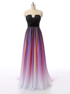 Vintage Multi-color Sweetheart Neckline Ruching Evening Dress Sleeveless Zipper