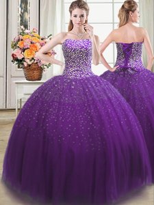 Extravagant Straps Sleeveless Organza and Taffeta Sweet 16 Quinceanera Dress Embroidery and Ruffled Layers Lace Up