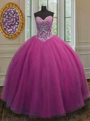 Light Yellow Ball Gowns Tulle Scoop Sleeveless Beading and Appliques Floor Length Backless 15th Birthday Dress