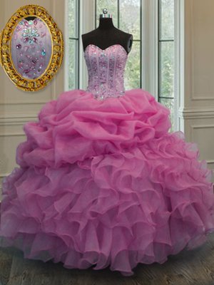 Chic Royal Blue Sleeveless With Train Appliques and Pick Ups Lace Up Quinceanera Dress