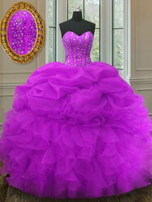 Fantastic Sleeveless Sweep Train Lace Up With Train Appliques and Pick Ups 15th Birthday Dress