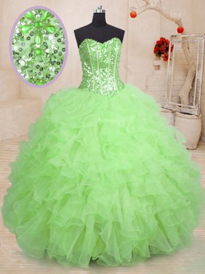 Adorable Halter Top Sleeveless Lace Up Floor Length Beading Quinceanera Gowns
