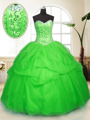 Flirting Baby Blue Tulle Lace Up Square Cap Sleeves Floor Length Quince Ball Gowns Beading and Ruffles