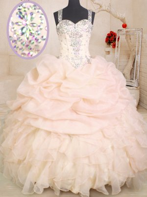 Ruffled Floor Length Ball Gowns Half Sleeves Turquoise Vestidos de Quinceanera Zipper