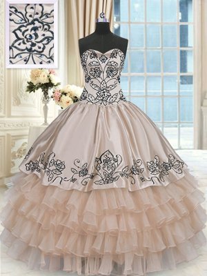 Designer Olive Green Sleeveless Beading and Lace and Appliques and Ruching Floor Length Quince Ball Gowns