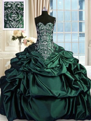 Sleeveless Zipper Floor Length Beading and Embroidery and Pick Ups Ball Gown Prom Dress