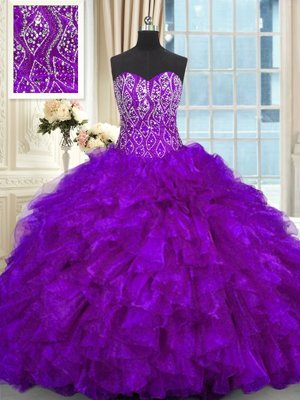 Sweetheart Sleeveless Ball Gown Prom Dress With Brush Train Appliques and Sequins and Pick Ups Orange Red Taffeta