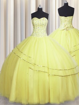 Organza Sleeveless Floor Length Ball Gown Prom Dress and Beading and Ruffles and Ruffled Layers and Sequins