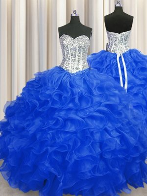 Flirting Brown Lace Up Sweetheart Beading and Appliques and Ruching and Belt Sweet 16 Quinceanera Dress Tulle Sleeveless