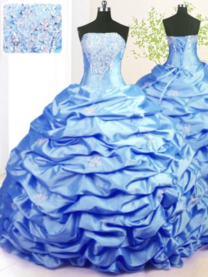 See Through Brown Sweetheart Lace Up Beading and Pick Ups Quince Ball Gowns Sleeveless