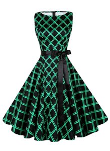 Scoop Sleeveless Chiffon Cocktail Dresses Sashes|ribbons and Pattern Zipper