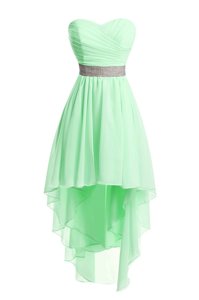 Sophisticated Green Sweetheart Lace Up Belt Cocktail Dresses Sleeveless
