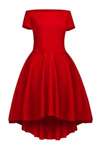 Suitable Short Sleeves Tea Length Ruching Side Zipper Cocktail Dress with Wine Red