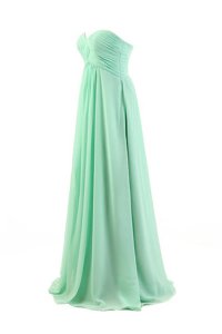 Apple Green Sweetheart Zipper Pleated Custom Made Sleeveless