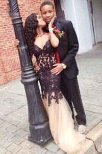 Glittering Turquoise Backless Prom Party Dress Lace Sleeveless Floor Length